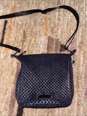 Vera Bradley Quilted Navy Crossbody with Black Strap